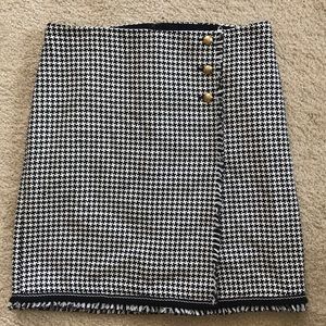 Talbots fringe tweed faux wrap skirt NWT 14P